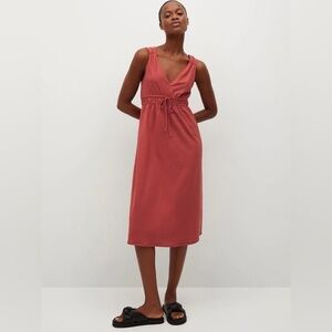 Mango A-line v-neck Midi dress. Size M.